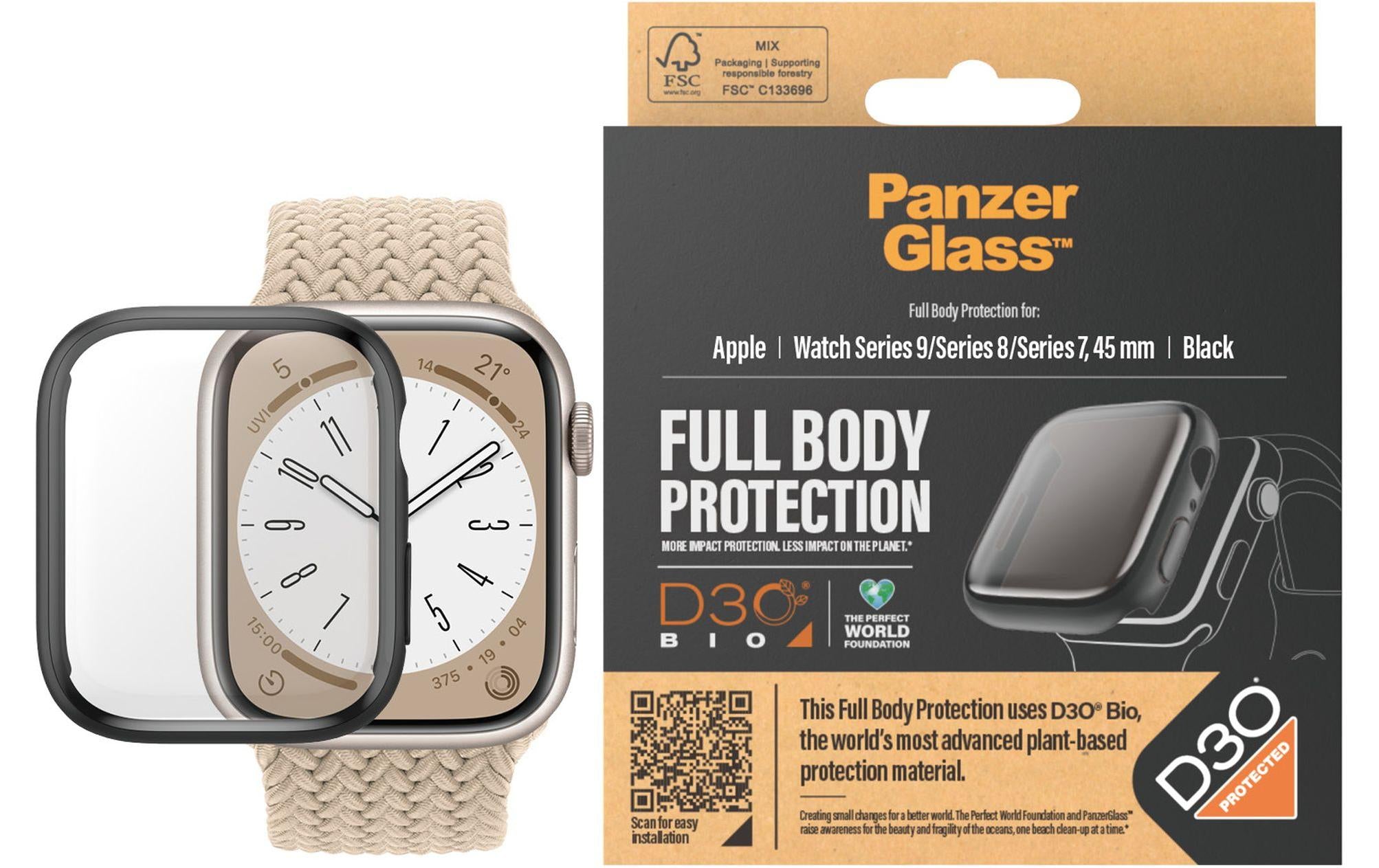 PanzerGlass Full Body (Std), D3O, Clear Apple Watch Series 9 (45mm)
