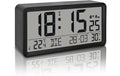 ADE Tisch oder Wanduhr, Schwarz Temp.,Kalender,Kunststoff, 18.8x48.5x1.7cm