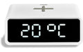 ADE digitaler Wecker mit Induktionsladung Weiss, Temperaturanzeige, 14.2x9.5x6 cm