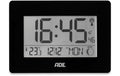 ADE Funkuhr/Wecker XXL-Ziffern, Schwarz 22.9x2.8x16.1 cm, Kunststoff,Thermometer