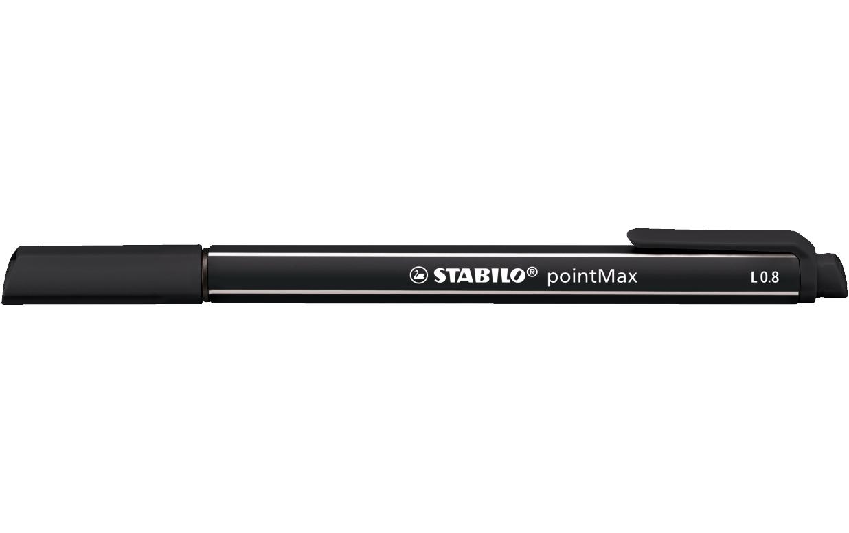 STABILO PointMax Filzschreiber L 0.8mm, schwarz, 10 Stk.