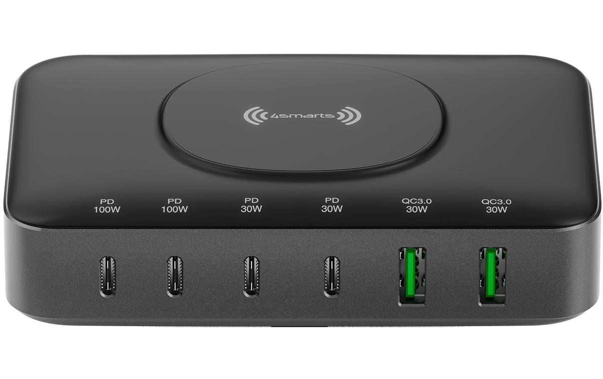 4smarts 7in1 Ladestation, Wireless Charger Schwarz/Grau