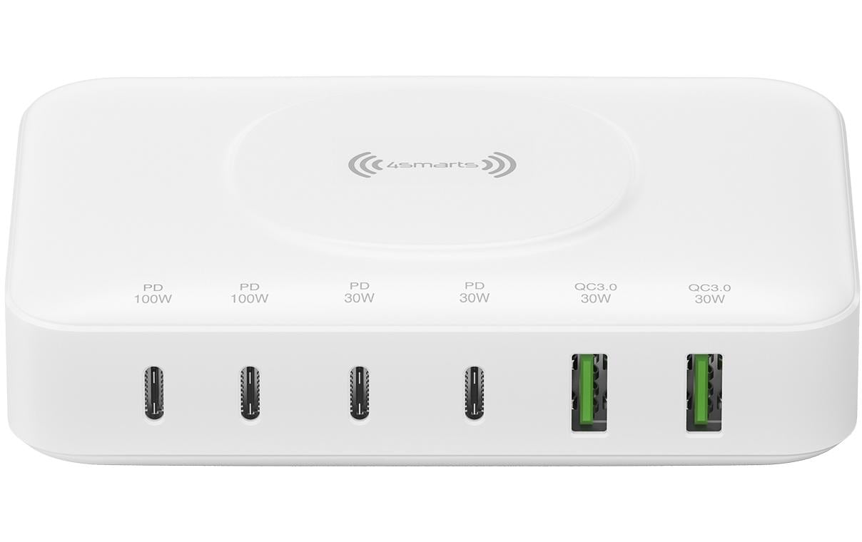 4smarts 7in1 Ladestation, Wireless Charger Weiss