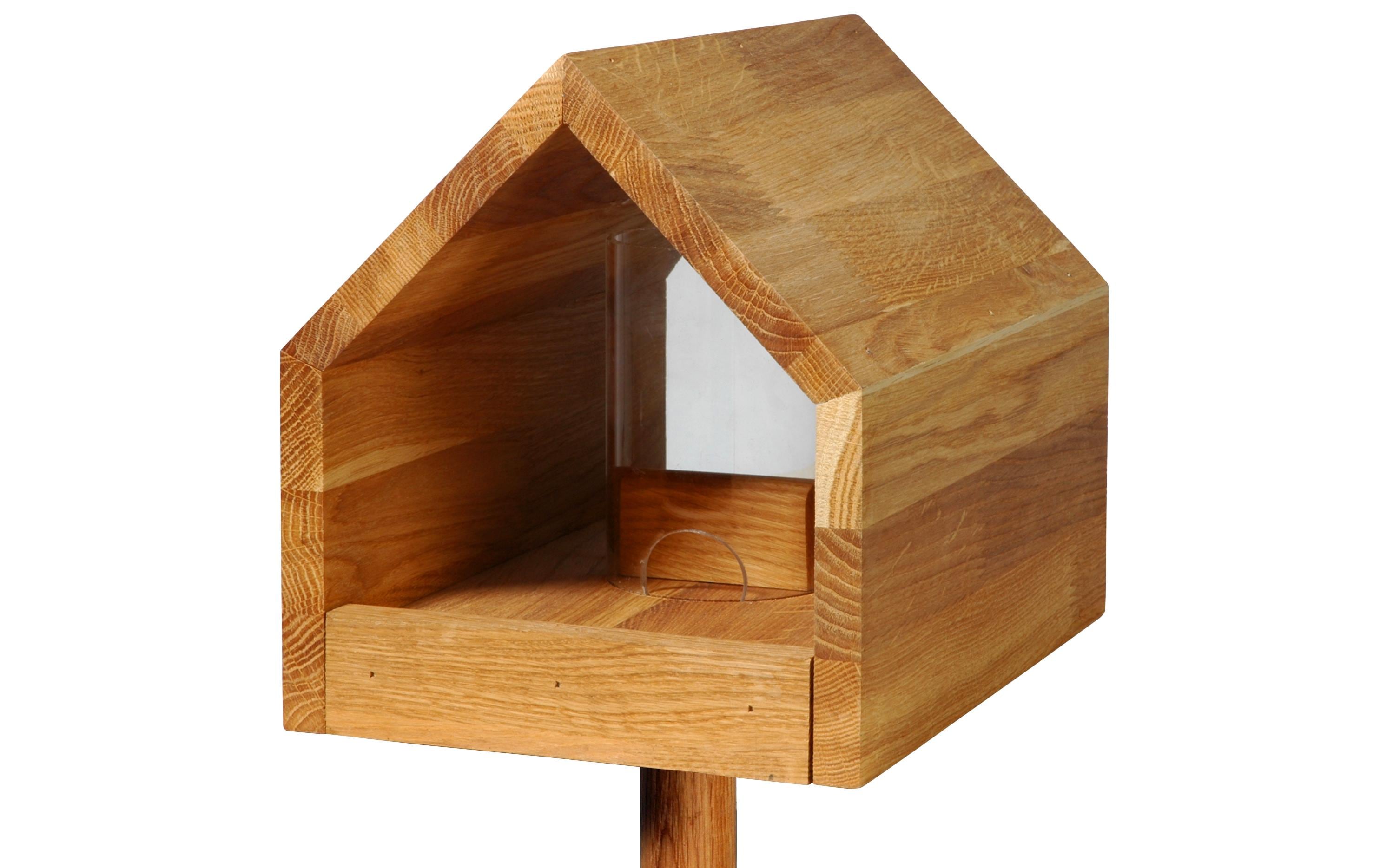 Luxus Vogelhaus Futterhaus "Bauhaus I" Eiche, natur