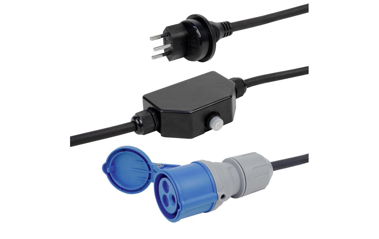 Verlängerung GdV 3x1.5mm2 2m T13-CEE16/3 Überstromschutz IP55/IP44
