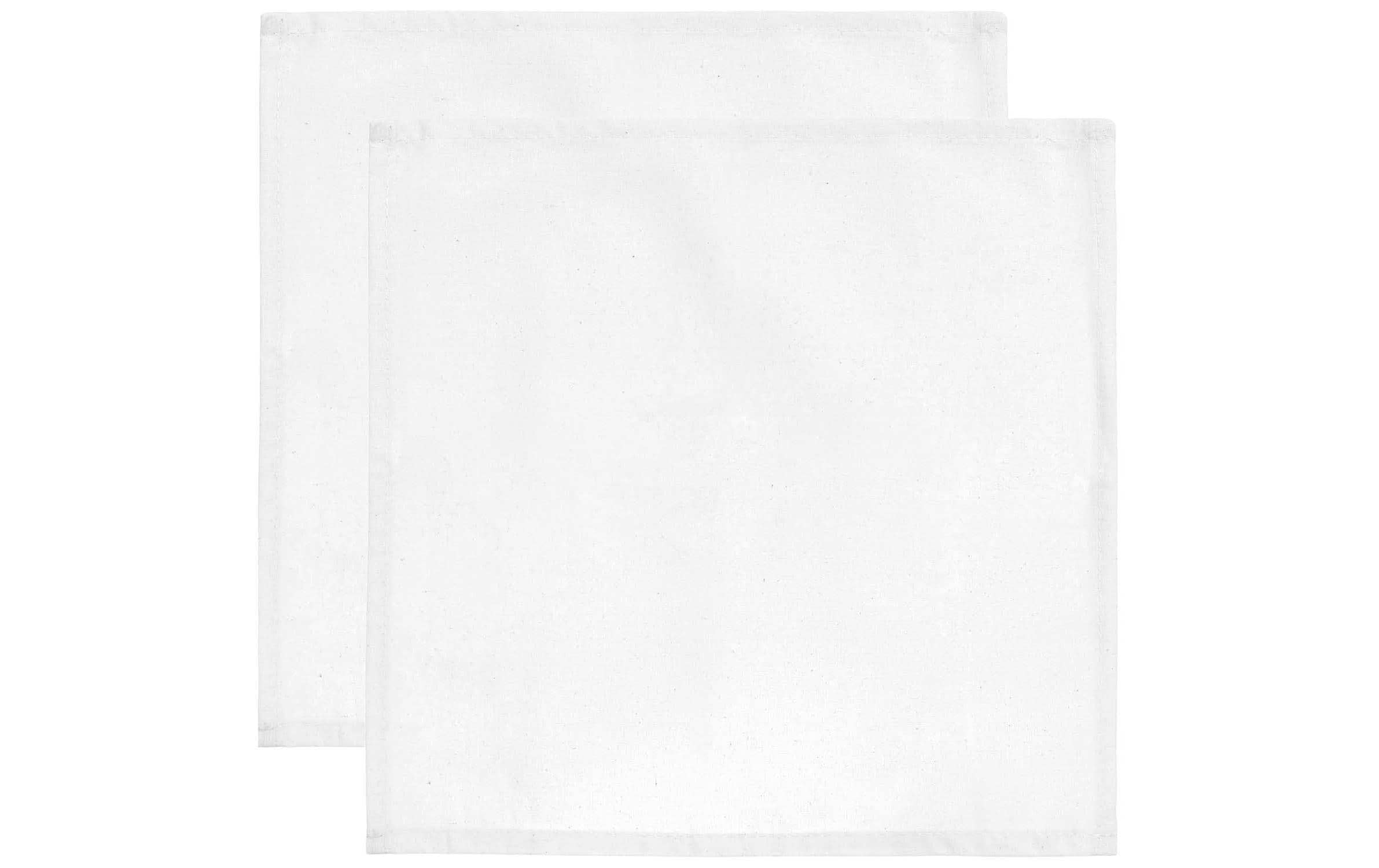 Rico Design Stoffservietten 45x45 cm weiss, 2 Stück, 100% Baumwolle