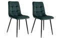 House Nordic Stuhl Middelfart grün 2er Set 2 Stk., Polyester, Samtoptik