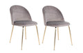 House Nordic Stuhl Geneve grau 2er Set 2 Stk., Samtoptik