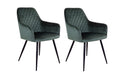 House Nordic Stuhl m.Armlehne Stockholm 2er-Set,PU-Leder,Velvet, Green