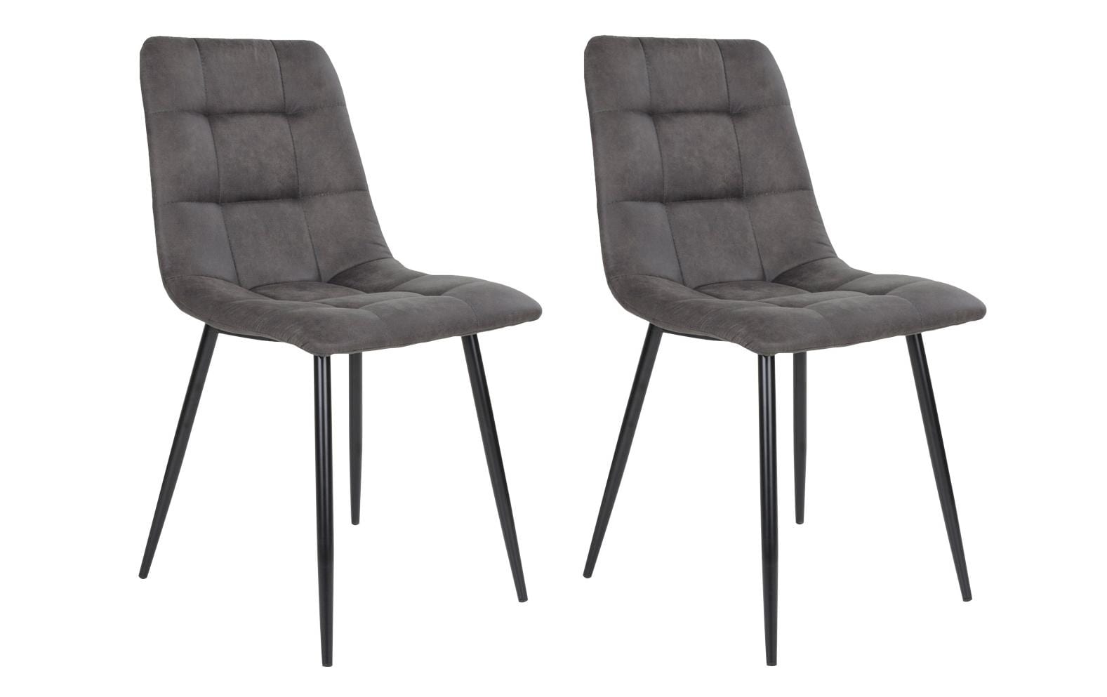 House Nordic Stuhl Middelfart grau 2er Set 2 Stk., Mikrofaser