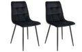 House Nordic Stuhl Middelfart black 2er Set 2 Stk., Polyester, Samtoptik