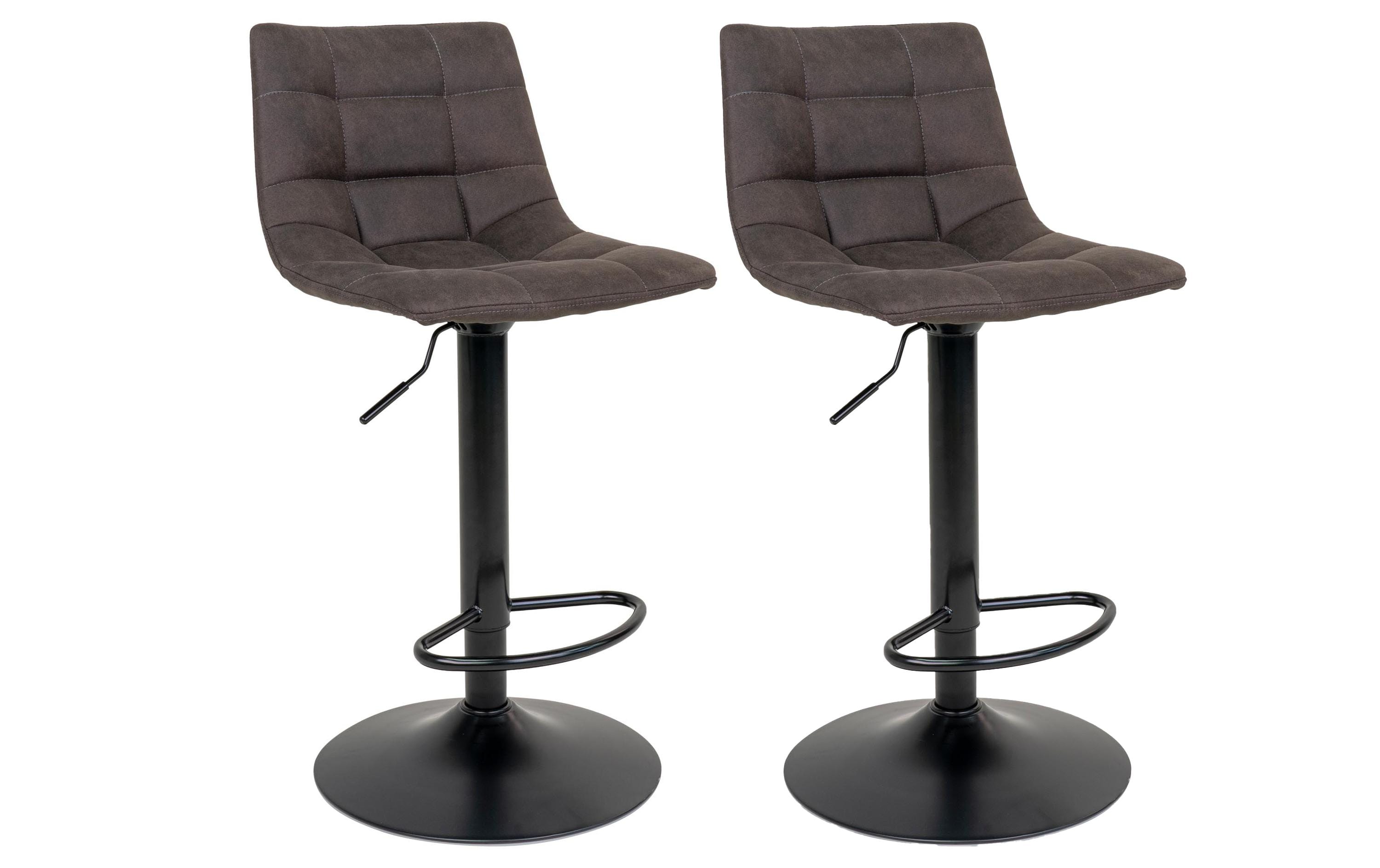 House Nordic Barstuhl Middelfart grey 2Set 2 Stk., Mikrofaser, Edelstahl