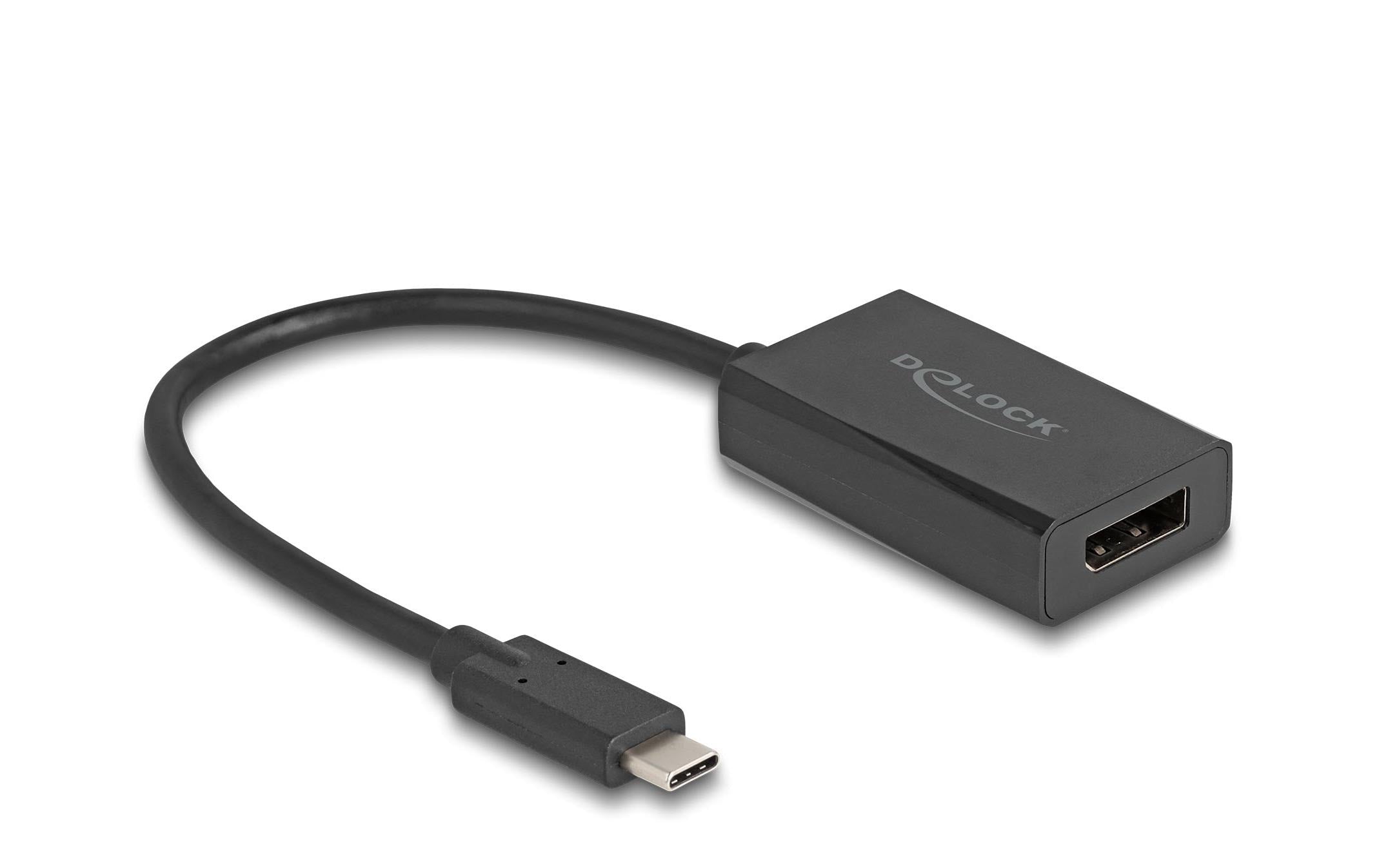 Delock Adapter DP Buchse zu USB-C Stecker DP Alt Mode, 4K mit PD 85W
