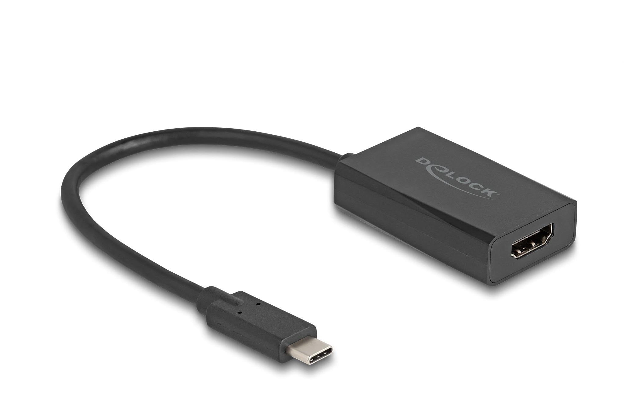 Delock Adapter HDMI Buchse zu USB-C Stecker DP Alt Mode, 4K mit PD 100W