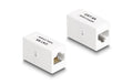 Delock Adapter RJ45 Buchse zu RJ45 Buchse Cat.6A UTP, weiss