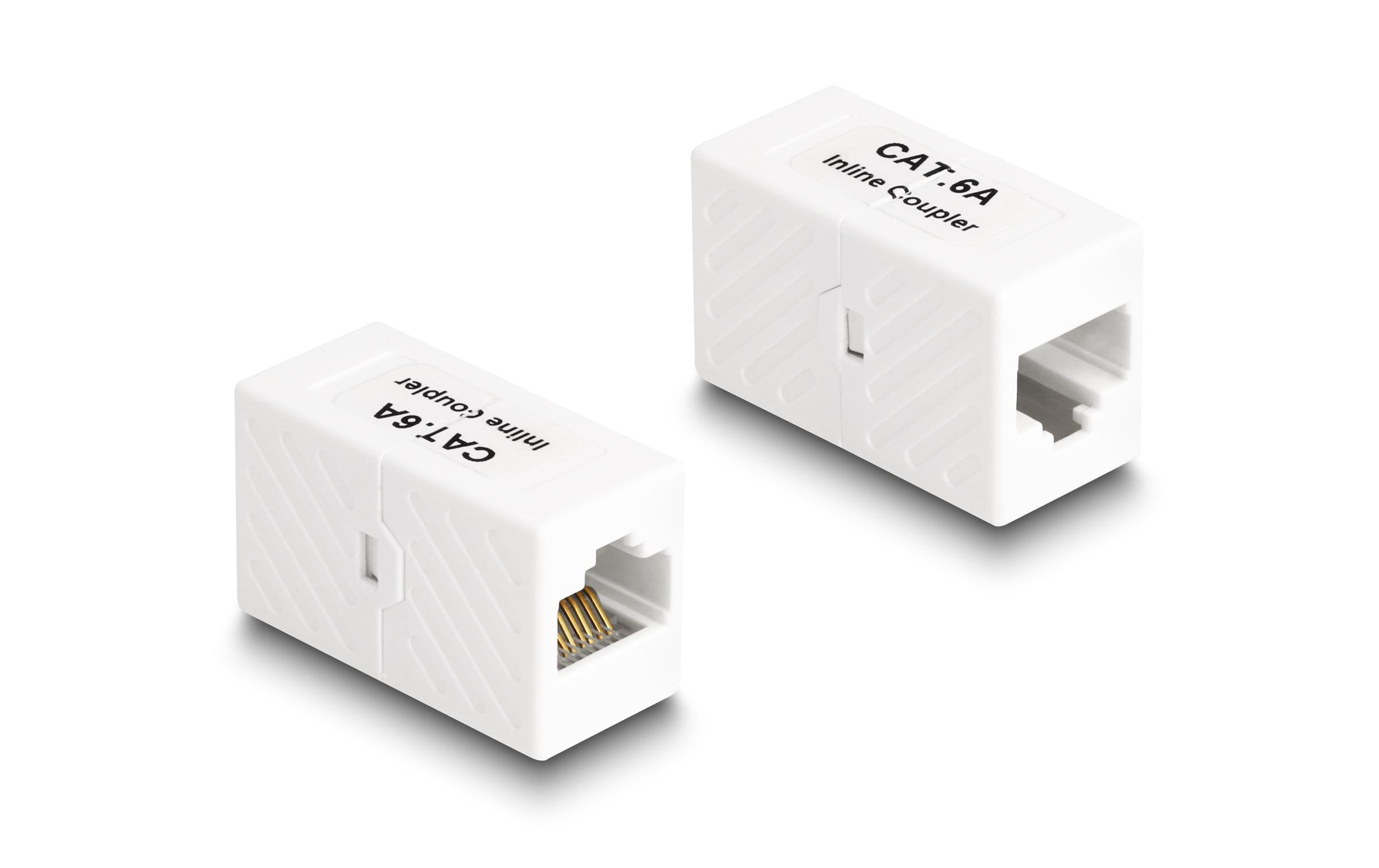 Delock Adapter RJ45 Buchse zu RJ45 Buchse Cat.6A UTP, weiss