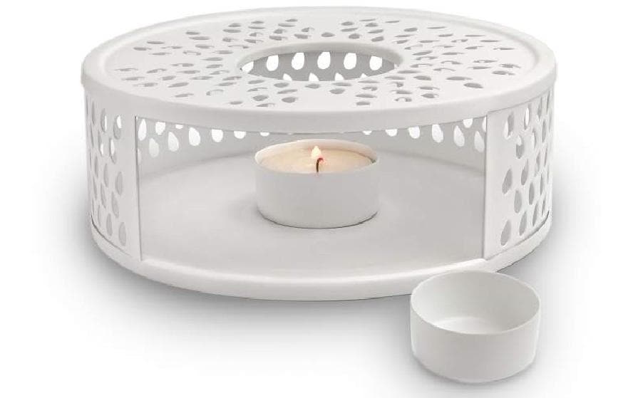Creano Stövchen weiss Edelstahl,  H:5.5cm, D:15.5cm