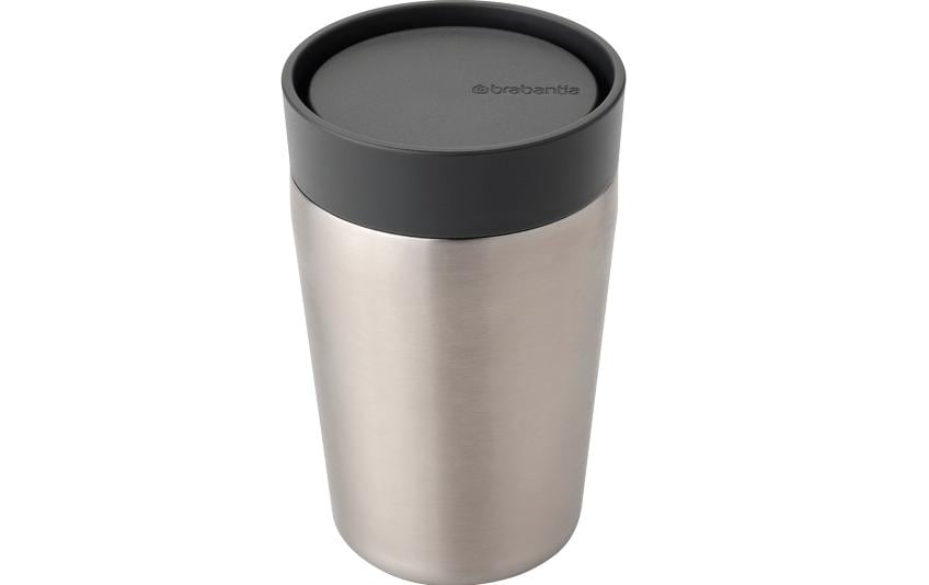Brabantia Thermobecher Make & Take 0.2L Edelstahl, Dark Grey, 6-8 Stunden heiss