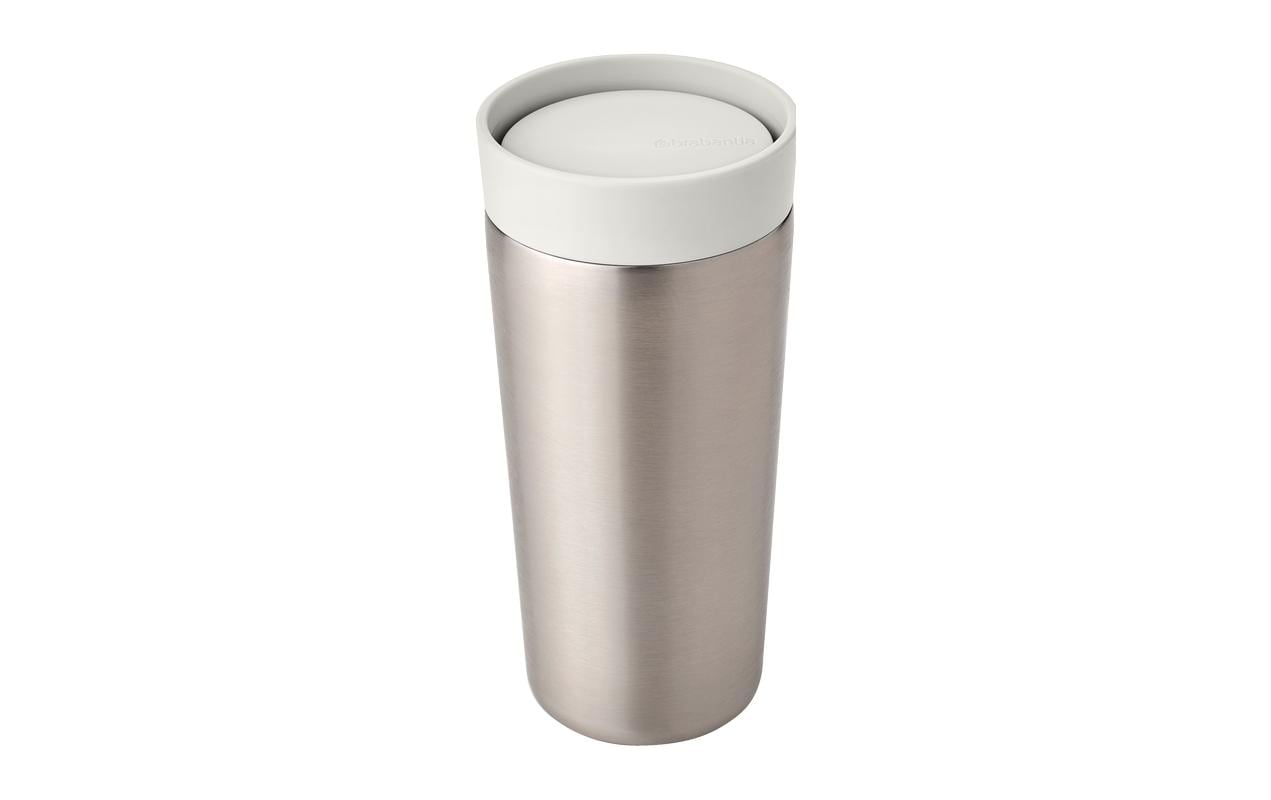 Brabantia Thermobecher Make & Take 0.36L Edelstahl, Light Grey, 6-8 Stunden heiss