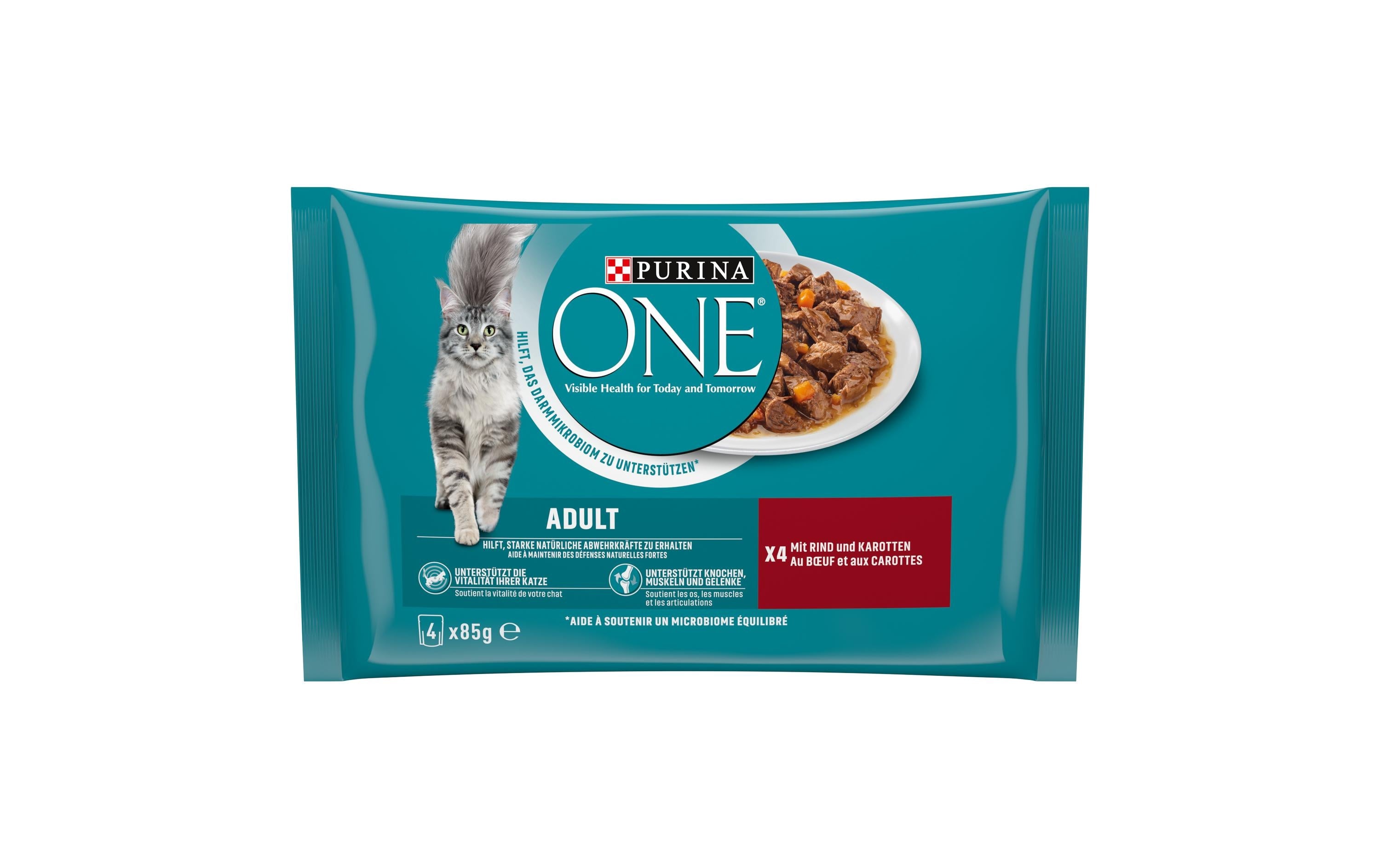 Purina One Nassfutter Adult Rind 4x85 g