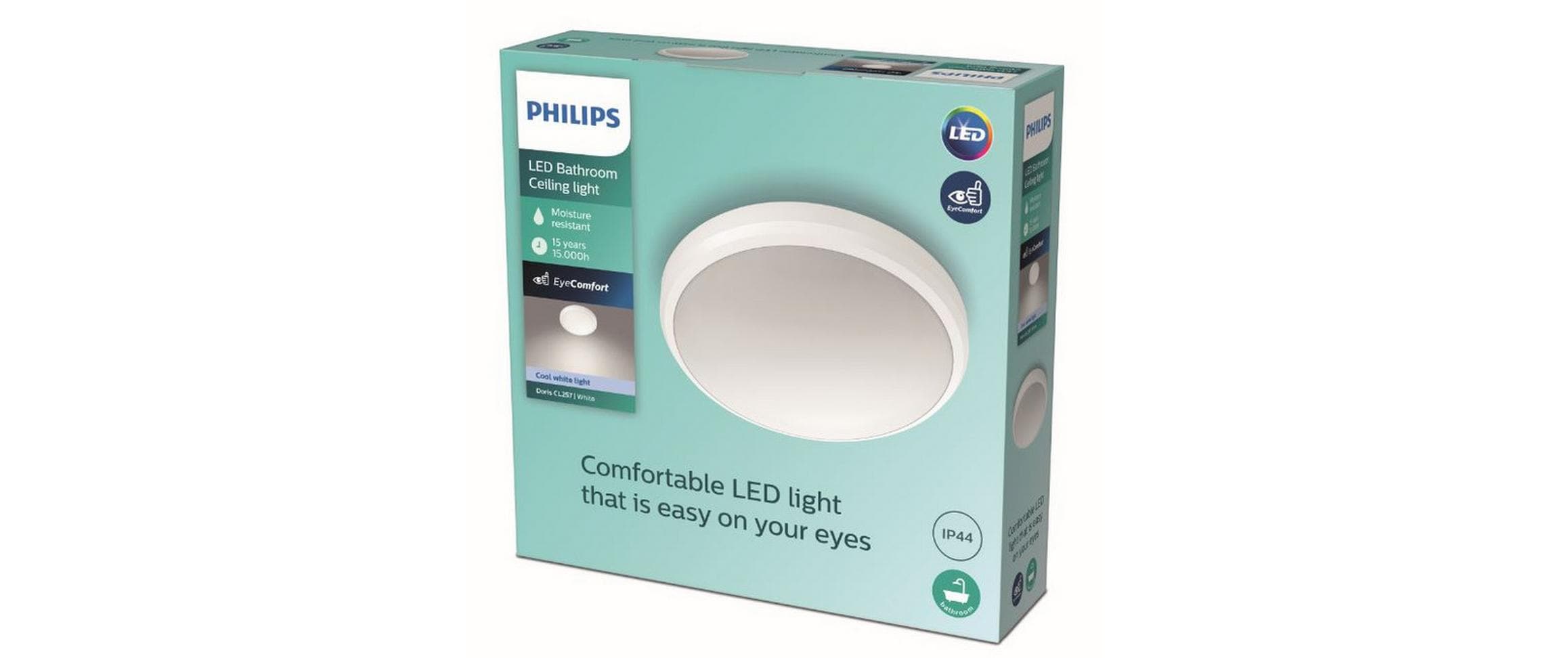Philips Deckenleuchte Doris 6W, 4000K, IP44, weiss