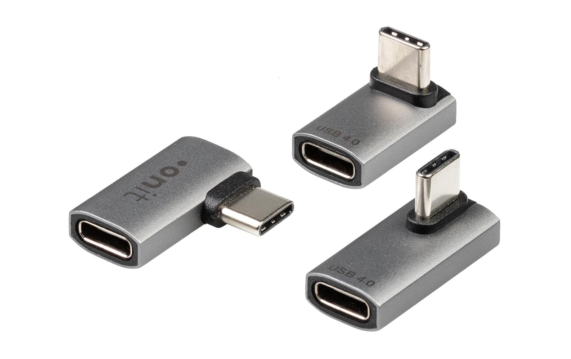 onit USB4 Winkel-Adapter C-C 3er Set USB 4.0 / 240W / 40Gbps / 8K@60Hz