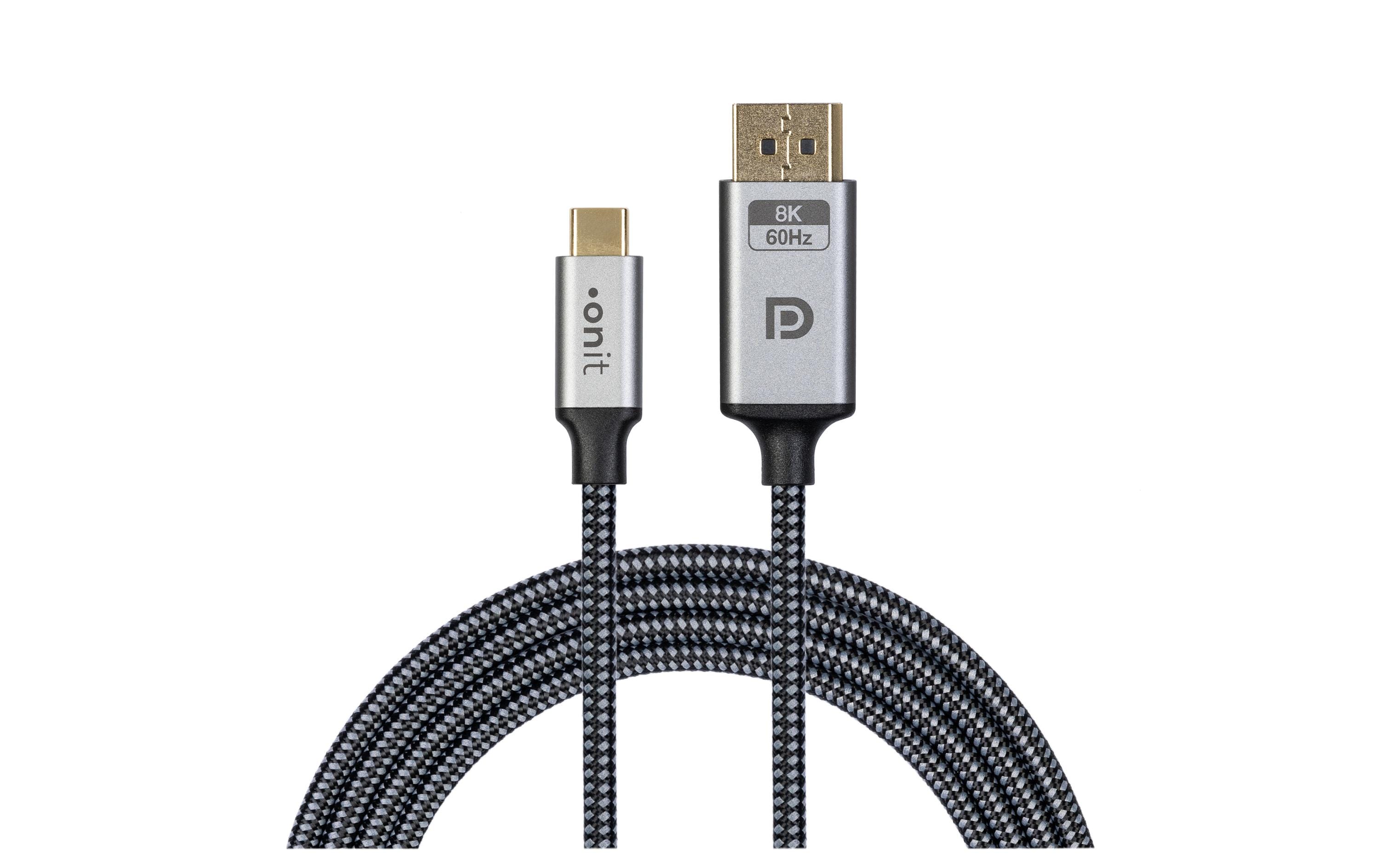 onit 8K-Videokabel C-DP schwarz/grau 3m 8K@60Hz / 32.4Gbps / bidirektional