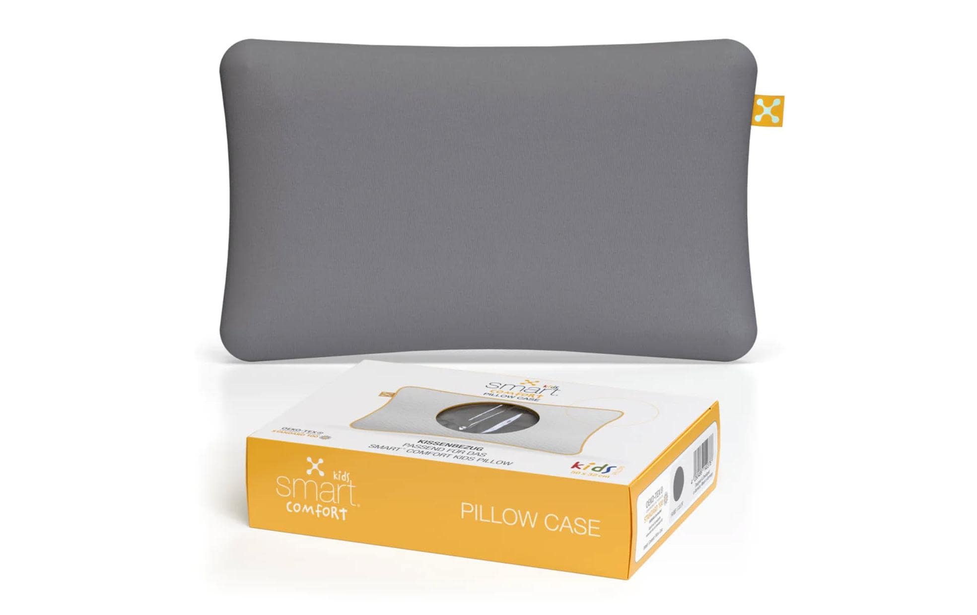 Smart Sleep smart Kids Comfort Pillow Case Bezug, 100% Baumwolle, 40°C, grau