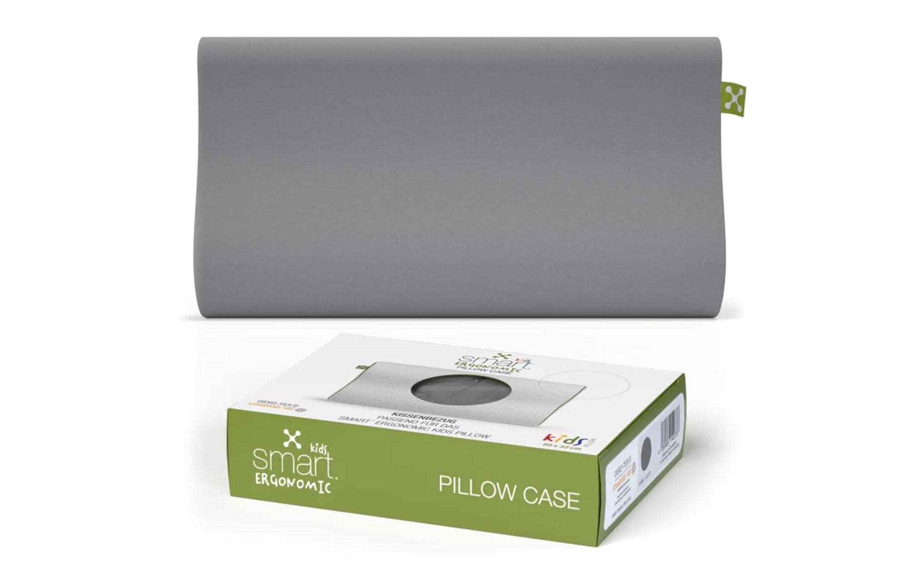 Smart Sleep smart Kids Ergon. Pillow Case Bezug, 100% Baumwolle, 40°C, grau