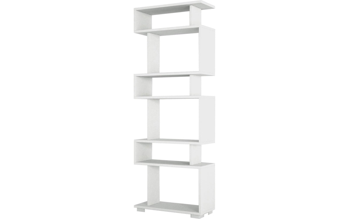 Woody Fashion Bücherregal Blok Weiss Span melaminbeschichtet, 60x165x19.5cm