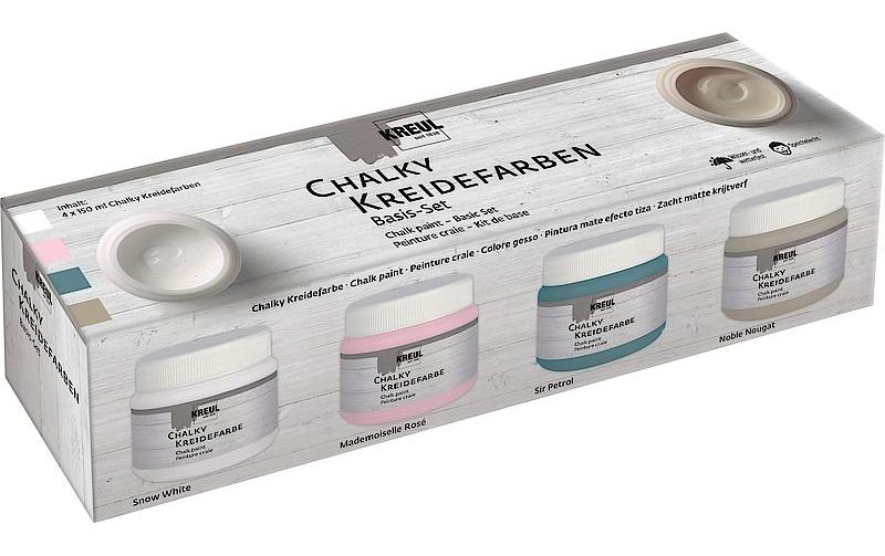 Kreul Chalky Kreidefarbe Set Basic 150 ml, 4 Stück