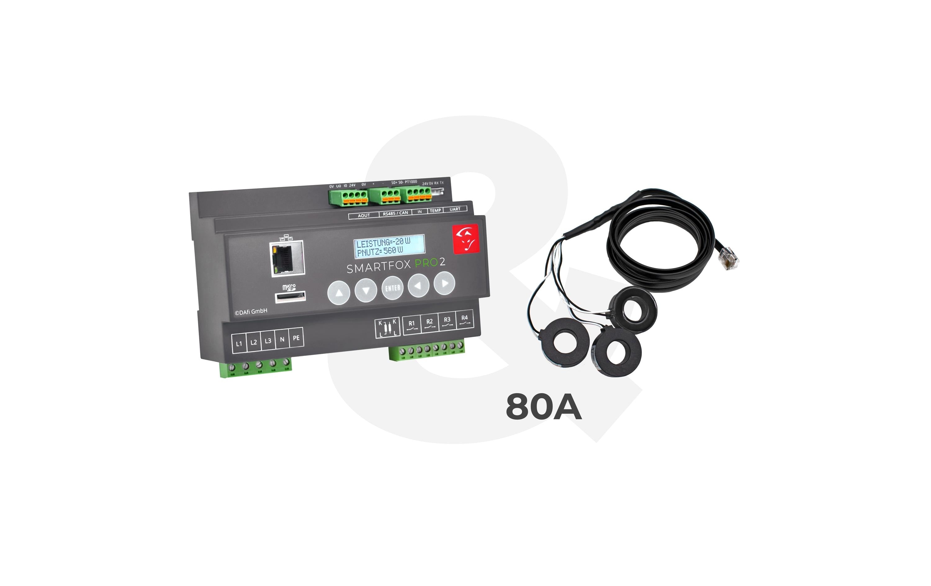 SMARTFOX Pro 2 Energiemanager inkl. Stromwandler 80A 3Y