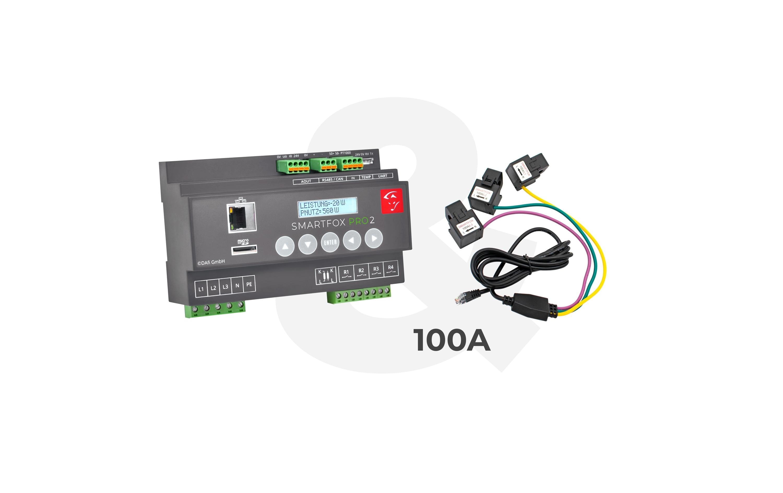 SMARTFOX Pro 2 Energiemanager inkl. Stromwandler 100A 3Y