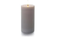 balthasar LED Zylinderkerze Rillen hellgra LED warmweiss, 140 x 75mm, exkl. 3x AAA