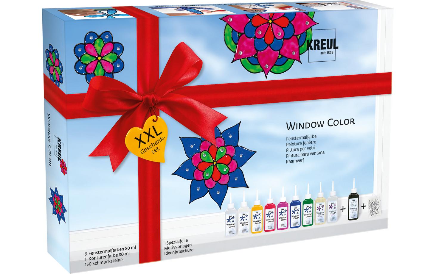 Kreul Fensterfarbe Set XXL 80 ml, 9 Stück
