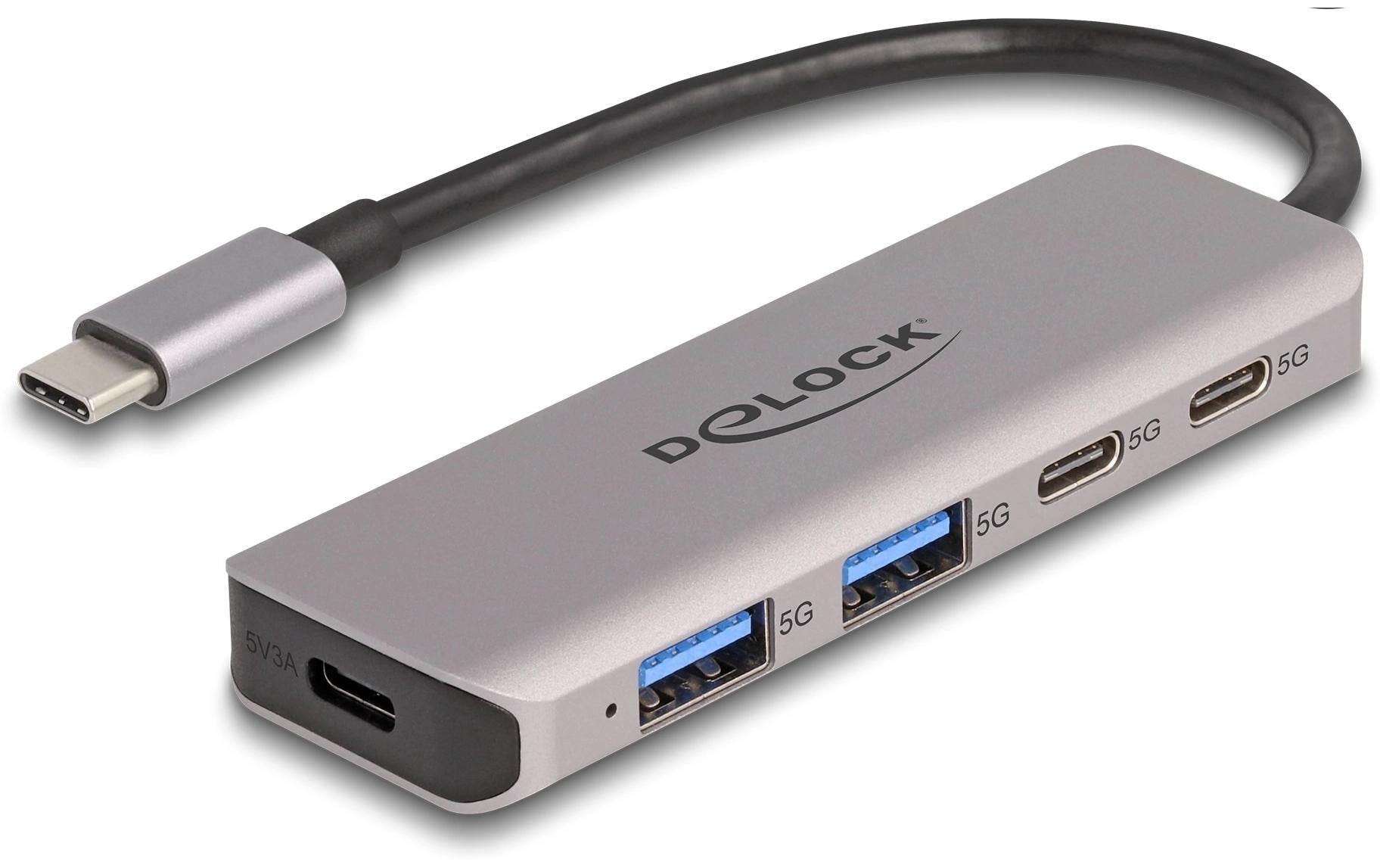 Delock USB 5 Gbps 2 Port USB Type-C 2 Port Typ-A Hub mit USB Type-C
