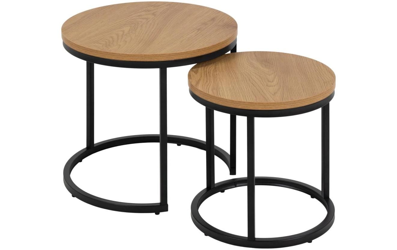 AC Design Couchtisch Spiro 2er Set MDF/Stahl, Ø45x40Ø35x35