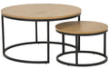 AC Design Couchtisch Spiro 2er Set MDF/Stahl, Ø80x44,5Ø50x33