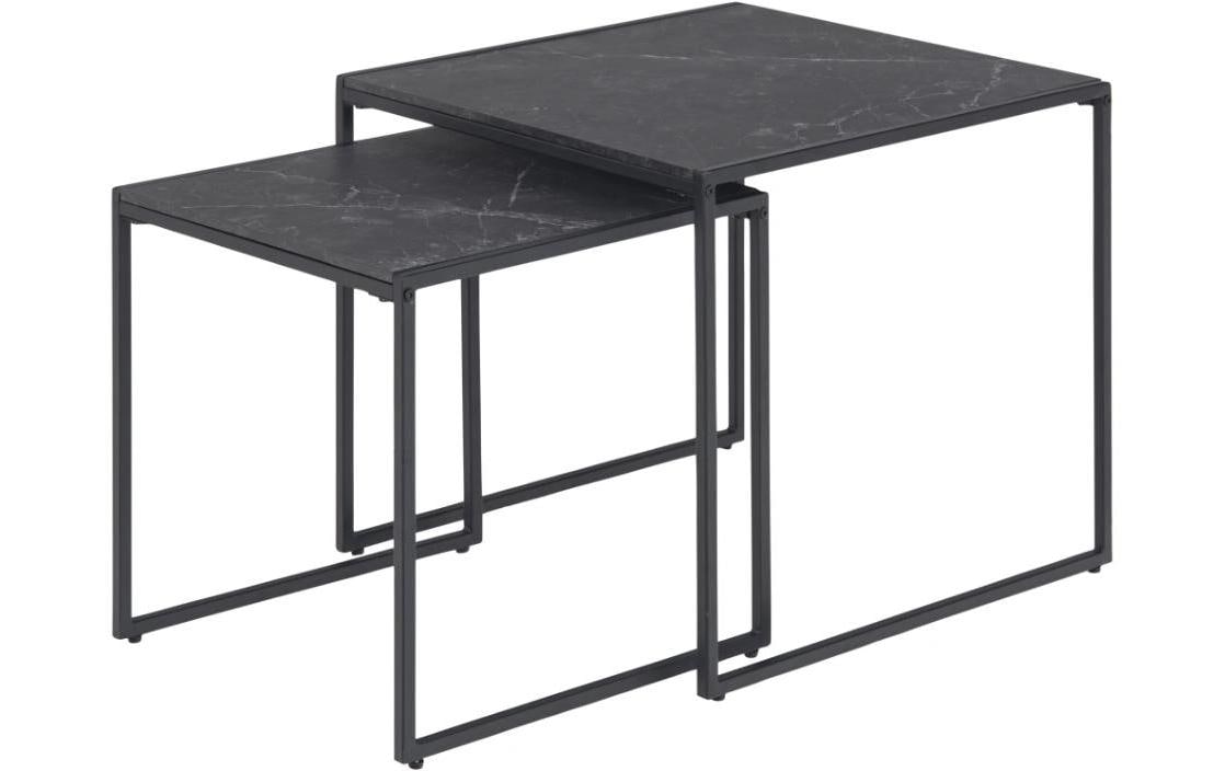AC Design Couchtisch Infinity 2er Set Stahl, 50x50x45/40x40x40