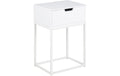 AC Design Nachttisch Mitra MDF/Stahl, 40x30x61,5 cm, Weiss