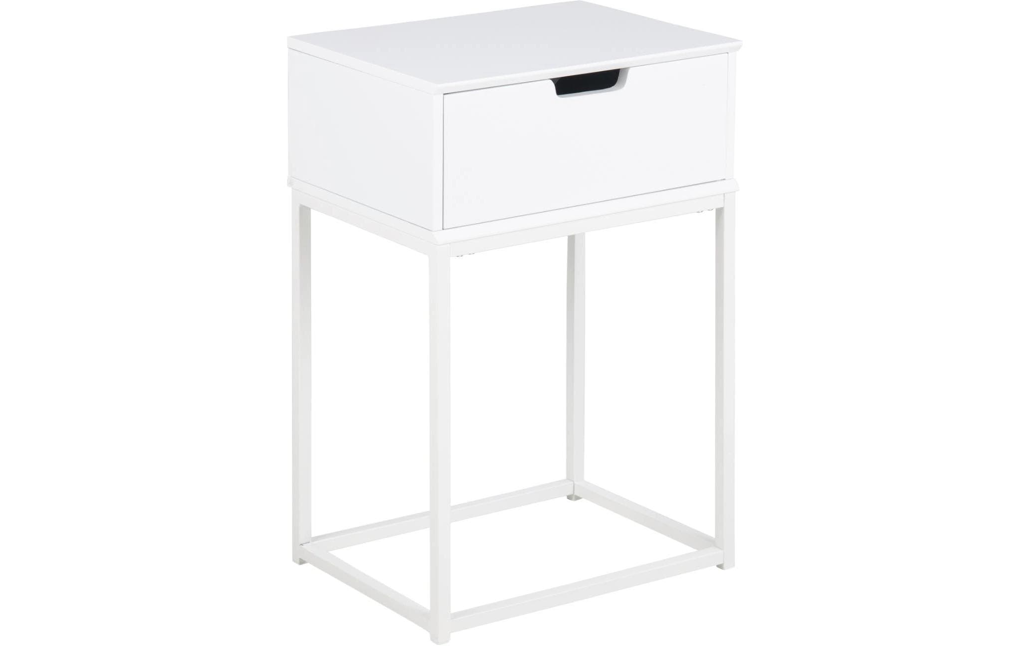 AC Design Nachttisch Mitra MDF/Stahl, 40x30x61,5 cm, Weiss
