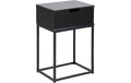 AC Design Nachttisch Mitra MDF/Stahl, 40x30x61,5 cm, Schwarz