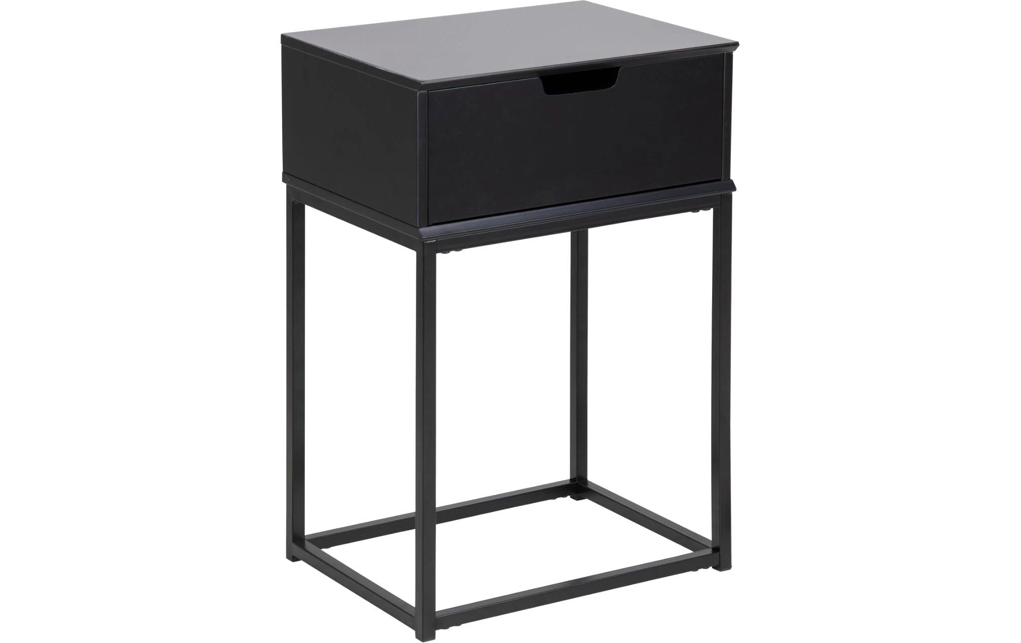 AC Design Nachttisch Mitra MDF/Stahl, 40x30x61,5 cm, Schwarz