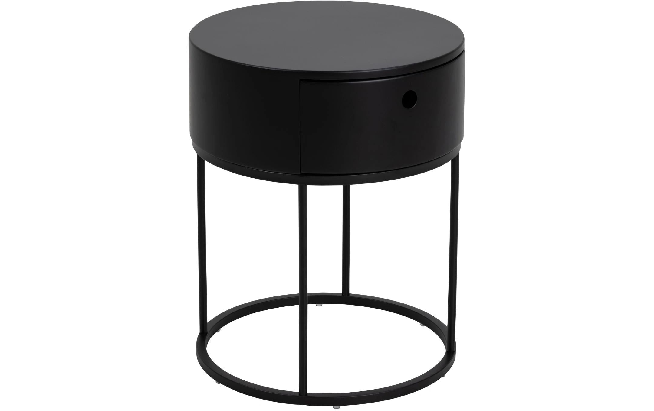 AC Design Nachttisch Polo Stahl/MDF, Ø40 x 51cm, Schwarz