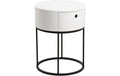 AC Design Nachttisch Polo Stahl/MDF, Ø40 x 51cm, Weiss