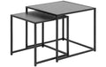 AC Design Couchtisch Seaford 2er Set Melamin/Stahl, 50/40cm, Wildeiche