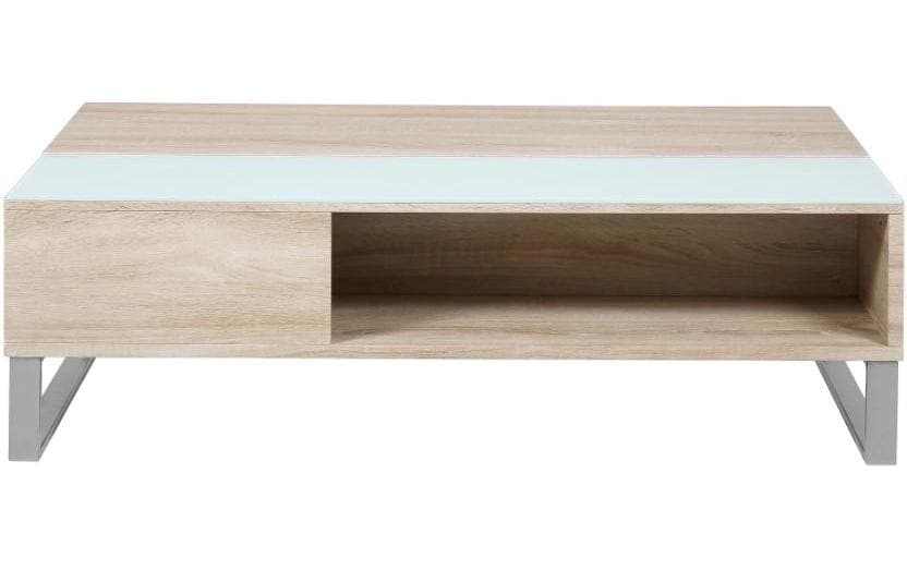 AC Design Couchtisch Azalea MDF/Glas/Stahl, 110x60x35 cm, Sonomaeiche