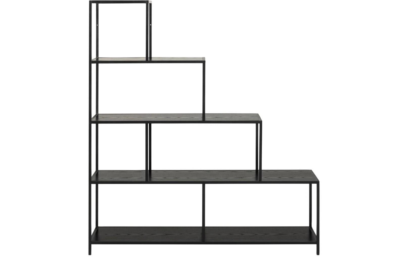 AC Design Bücherregal Seaford MDF/Stahl, 135x35x150 cm, Schwarz