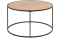 AC Design Couchtisch Seaford Rund Stahl/MDF, Ø 80 x 45 cm, Wildeiche