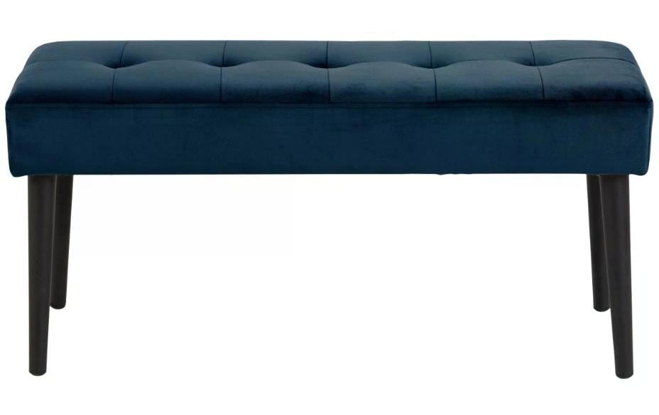 AC Design Sitzbank Glory Navy Blue VIC-Stoff/Stahl, 95x38x45 cm